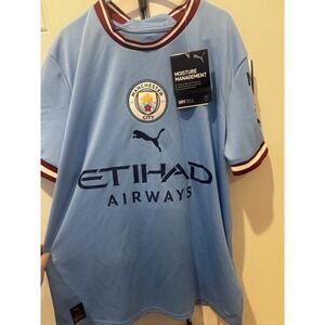 MANCHESTER CITY 2022/2023 HOME FOOTBALL SHIRT JERSEY YOUTH L PUMA NWT Haaland #9